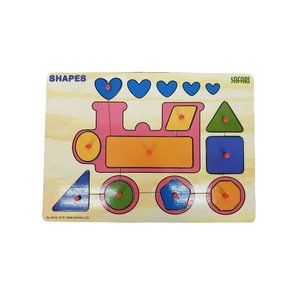 Safari‎ 1998 Vintage Shapes Train Knob Wooden Puzzle